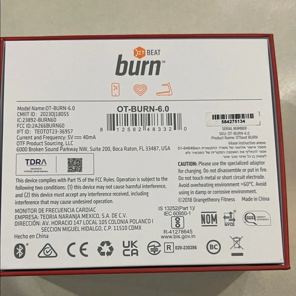 NIB Authentic Orangetheory 6.0 Burn SN 584275134 - Picture 2 of 4